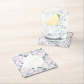 Elegant Lila & grün Wasserfarbe Cheers! Rechteckiger Pappuntersetzer (Vor Ort)