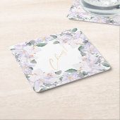 Elegant Lila & grün Wasserfarbe Cheers! Rechteckiger Pappuntersetzer (angewinkelt)