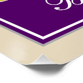 Elegant, Lila, Imitate Gold 18. Geburtstag + Name Poster (Ecke)