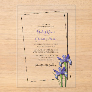 Elegant Lila Iris Wedding Einladungen