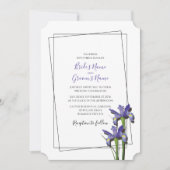 Elegant Lila Iris Wedding Einladungen (Vorderseite)