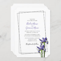 Elegant Lila Iris Wedding Einladungen