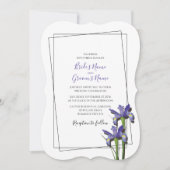 Elegant Lila Iris Wedding Einladungen (Vorderseite)