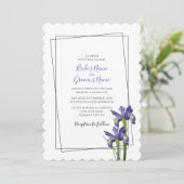 Elegant Lila Iris Wedding Einladungen (Stehend Vorderseite)