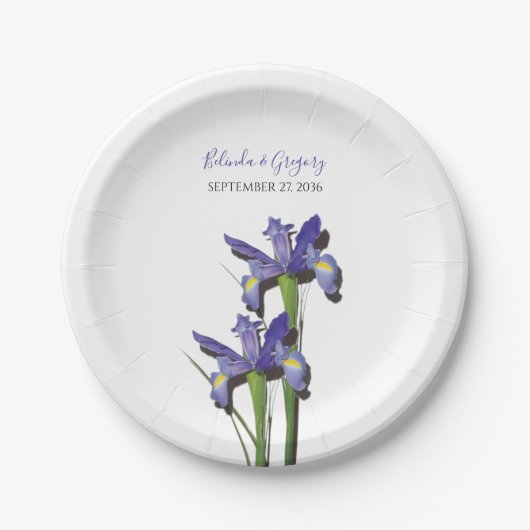 Elegant Lila Iris Wedding Pappteller (Vorderseite)