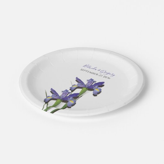 Elegant Lila Iris Wedding Pappteller (Schrägansicht)