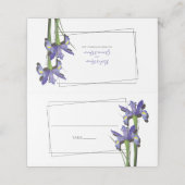 Elegant Lila Iris Wedding Platzkarte (Außenseite Aufgefaltet)