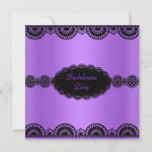 ELEGANT LILA LACE JUNGGESELINNEN-ABSCHIED INVITATI EINLADUNG (Vorderseite)