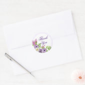 Elegant Lila Lavender Floral Vielen Dank Runder Aufkleber (Umschlag)
