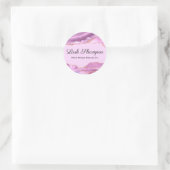Elegant Lila Lilac Agate Marble Lash Cleanser Runder Aufkleber (Tasche)
