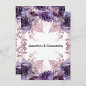 ELEGANT LILA LILAC FLORAL DOUBLE ÄNDERN DAS DATUM (Vorne/Hinten)