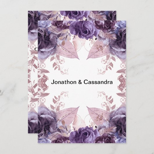 ELEGANT LILA LILAC FLORAL DOUBLE ÄNDERN DAS DATUM (Vorne/Hinten)