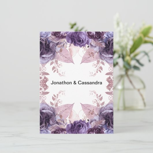 ELEGANT LILA LILAC FLORAL DOUBLE ÄNDERN DAS DATUM (Stehend Vorderseite)