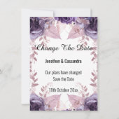 ELEGANT LILA LILAC FLORAL DOUBLE ÄNDERN DAS DATUM (Rückseite)