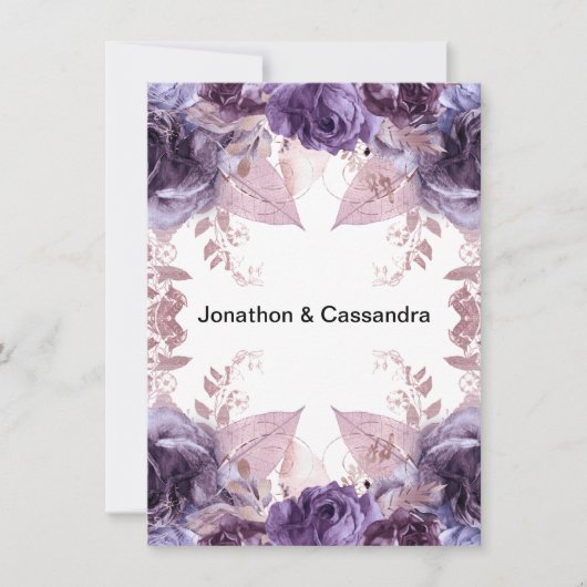 ELEGANT LILA LILAC FLORAL DOUBLE ÄNDERN DAS DATUM (Vorderseite)