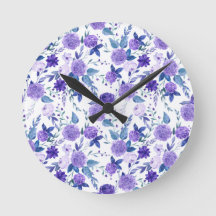 Elegant Lila Lilac Floral On White
