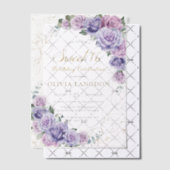 Elegant Lila Lilac Lavender Rose Sweet 16 16. Pergament Einladungen (Versetzt (Einladung))
