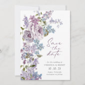 Elegant Lila Lilac Save the Date (Vorderseite)