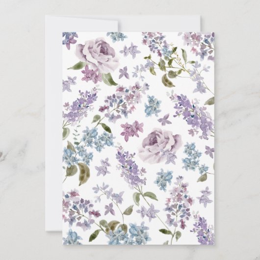 Elegant Lila Lilac Save the Date (Rückseite)