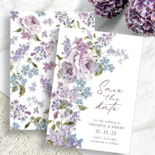 Elegant Lila Lilac Save the Date