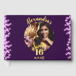 Elegant Lila Märchen Sweet 16 Foto Spanisch Gästebuch