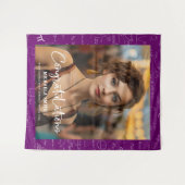 Elegant lila Mathe-Kongratulations-Foto-Absolvent Wandteppich (Vorderseite (Horizontal))