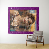 Elegant lila Mathe-Kongratulations-Foto-Absolvent Wandteppich (Beispiel (Horizontal))