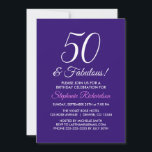 Elegant Lila Minimalistisch 50 und fabelhaft Gebur Einladung<br><div class="desc">Elegante Lila Minimalistisch 50 und fabelhafte Geburtstagseinladung Persönlich machen diese elegante lila Geburtstagsfeier mit dem Namen der Person, die einen ganz besonderen Tag in ihrem Leben feiert. Ein 50. Geburtstag ist ein besonderer Meilenstein zum Feiern. Mark den Anlass, indem Sie ein Party erstellen und Einladungen an alle besonderen Menschen in...</div>