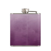 Elegant Lila mit einfachem Goldmonogramm Flachmann (Rückseite)