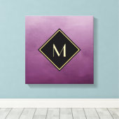 Elegant Lila mit einfachem Goldmonogramm Leinwanddruck (Insitu (Holzboden))