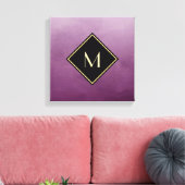 Elegant Lila mit einfachem Goldmonogramm Leinwanddruck (Insitu (Wohnzimmer))