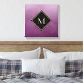 Elegant Lila mit einfachem Goldmonogramm Leinwanddruck (Insitu (Schlafzimmer))