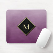 Elegant Lila mit einfachem Goldmonogramm Mousepad (Mit Mouse)