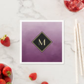 Elegant Lila mit einfachem Goldmonogramm Serviette (Beispiel)