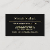 Elegant Lila mit einfachem Goldmonogramm Visitenkarte (Rückseite)