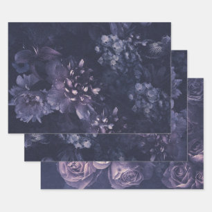 Elegant Lila niederländische Flora Geschenkpapier Set