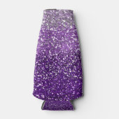 Elegant Lila Ombre Glitzer Sparkle Flaschenkühler (Vorderseite)