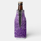 Elegant Lila Ombre Glitzer Sparkle Flaschenkühler (Flasche Rückseite)