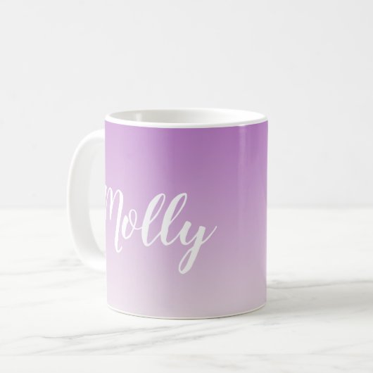 Elegant Lila Ombre Stylish Custom Kaffeetasse (Vorderseite Links)