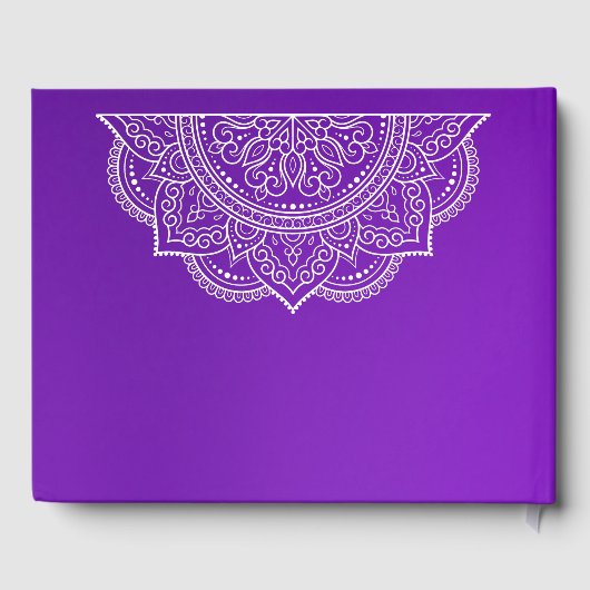 Elegant Lila Paisley Mandala Gästebuch (Rückseite)