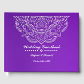 Elegant Lila Paisley Mandala Gästebuch (Vorderseite)