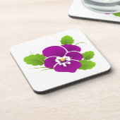 Elegant Lila Pansy Getränkeuntersetzer (Linke Seite)