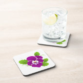 Elegant Lila Pansy Getränkeuntersetzer (Rechte Seite)