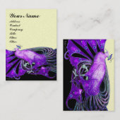 ELEGANT LILA PEACOCK Black Cream Pearl Visitenkarte (Vorne/Hinten)