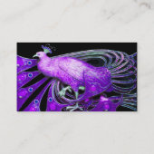 ELEGANT LILA PEACOCK, schwarz Visitenkarte (Rückseite)