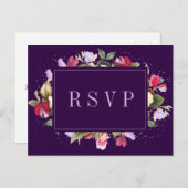 Elegant Lila Pink Lilac Wedding RSVP Postkarte (Vorne/Hinten)