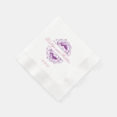 Elegant Lila Pur Wedding Floral Serviette (Ecke)