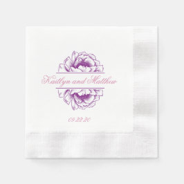 Elegant Lila Pur Wedding Floral Serviette