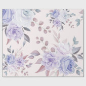 Elegant lila rosa Blumen Geschenkpapier (Flach)