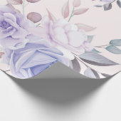 Elegant lila rosa Blumen Geschenkpapier (Ecke)
